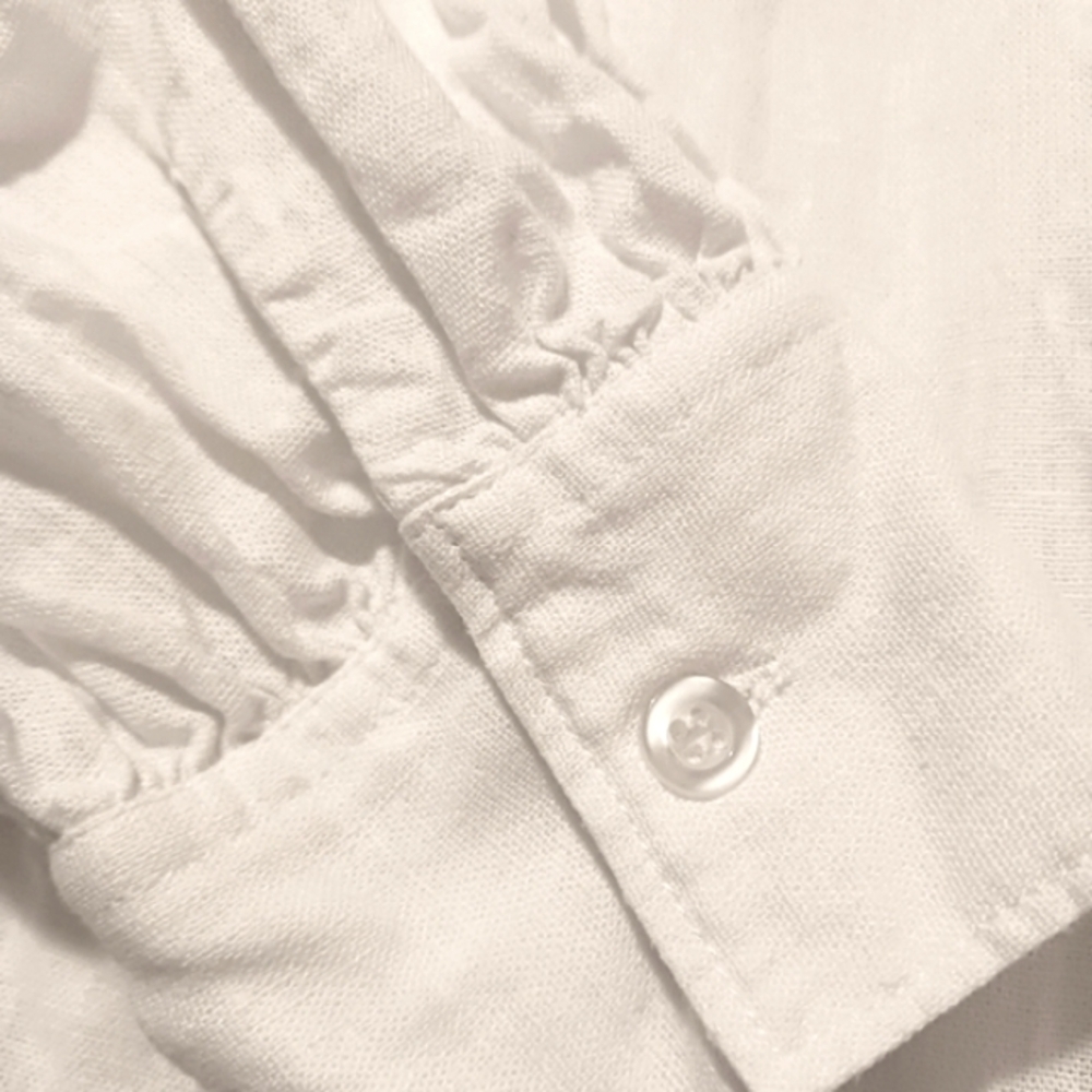Linen Button Down Tie Front Shirt. - Picture 6 of 10